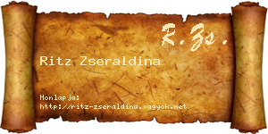 Ritz Zseraldina névjegykártya